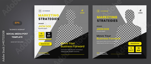 Webinar flyers social media post and stories, perfect for business webinar, creative webinar and other online seminars	