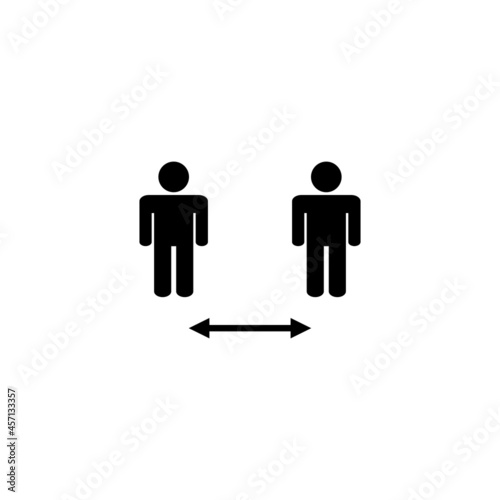 Social distance icon. social distancing sign and symbol. self quarantine sign