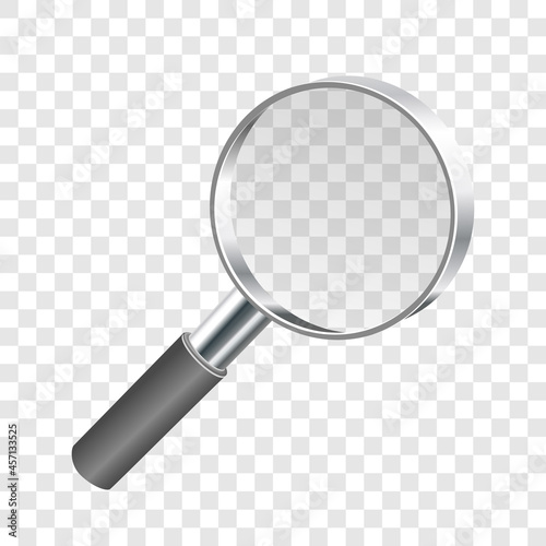 Magnifying glass on a transparent background. Isolated vector image