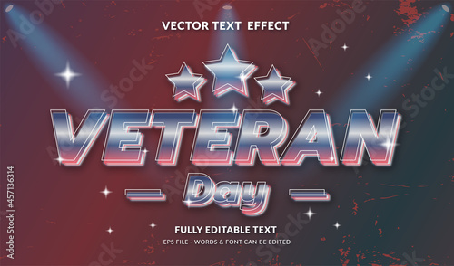 Veteran day with modern style editable text effect