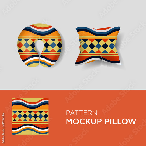 Pattern vector with pillow mockup EPS10