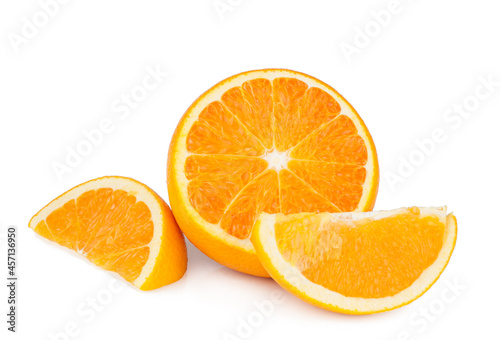 Orange slices isolated on a white background