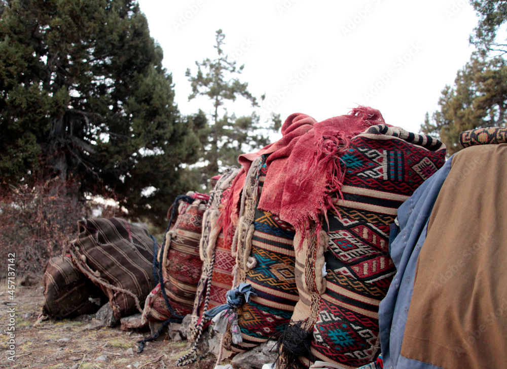  Handmade wool sacks used by nomads.