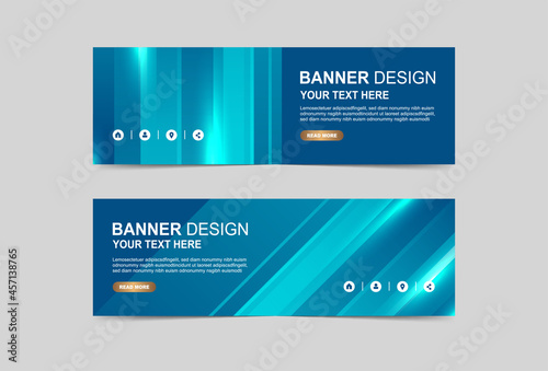 Abstract blue shining banner and brouchure design