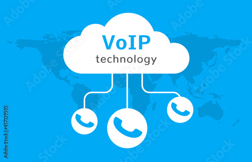 Voip vector icon. Internet call concept connection. Voice over network, voip sign