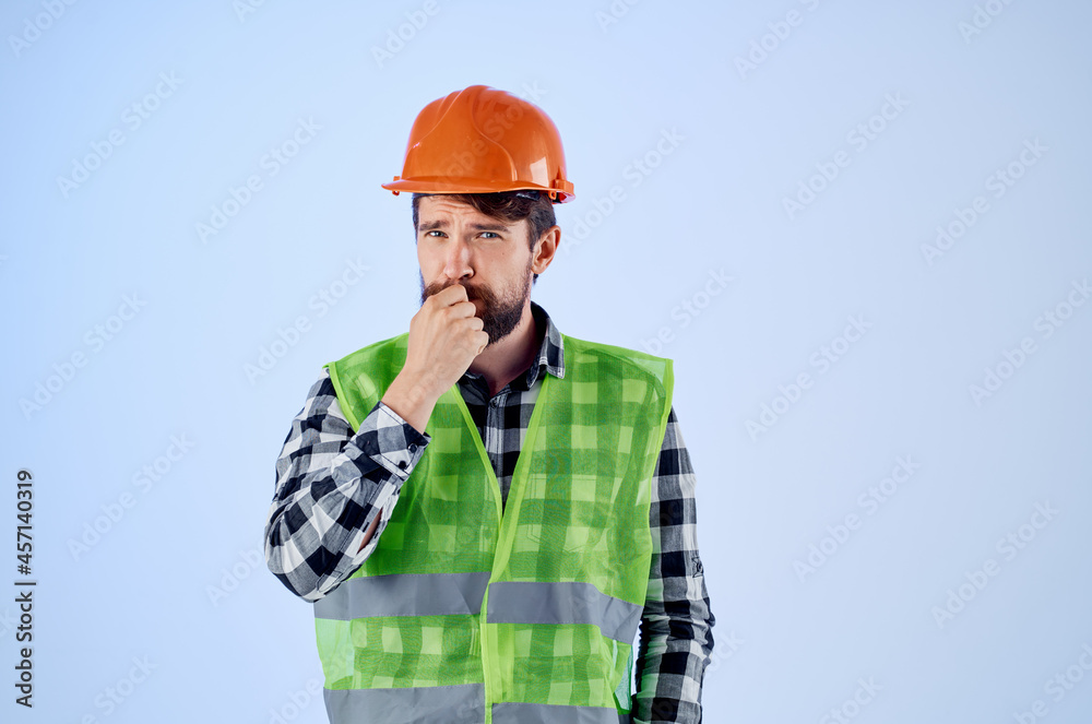 working man in working uniform construction building profession Studio working man in working uniform construction building profession Studio