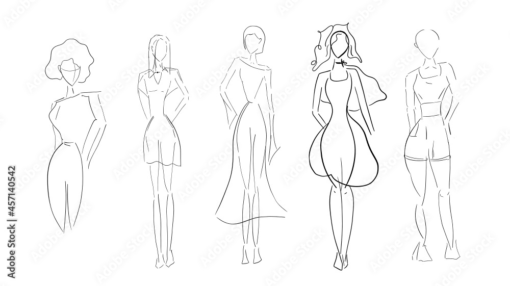 Fashion silhouette croquis de mode vector