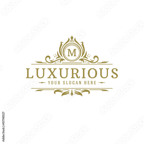 Luxury logo crest template design vector illustration.