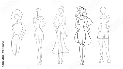 Fashion silhouette croquis de mode vector