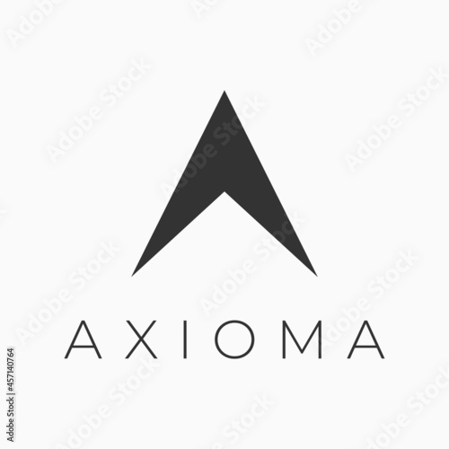 A letter minimalistic logo design. Abstract arrow shape logo vector template.