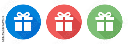 Gift box in modern design. Birthday's present icon vector illustration.