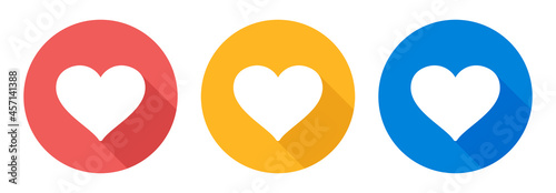 Heart shape icon on button. Love symbol