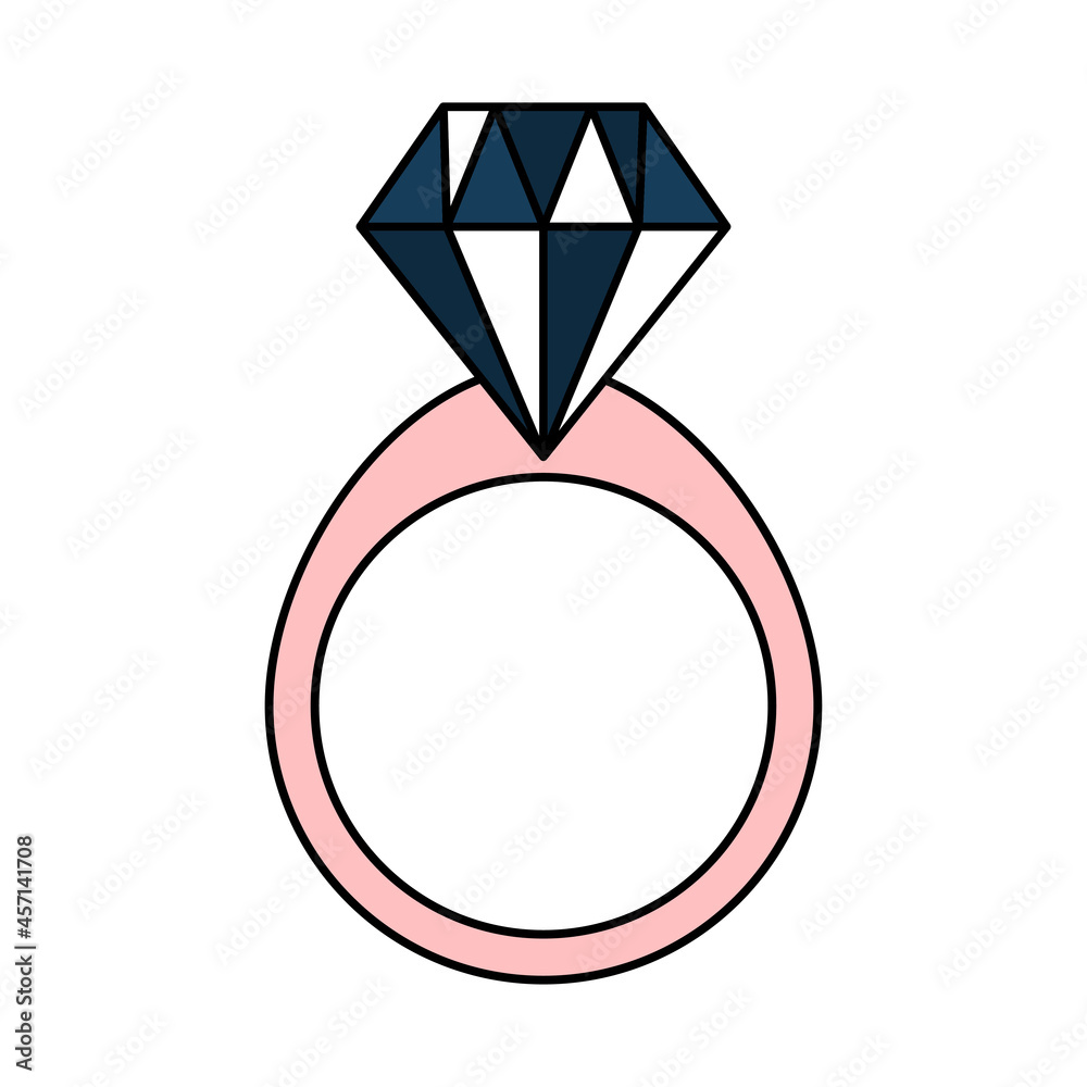 Number with a diamond. Wedding ring for the proposal. Jewelry. simple wedding icon. Doodle vector illustration Number with a diamond. Wedding ring for the proposal. Jewelry. simple wedding icon. Doodle vector illustration
