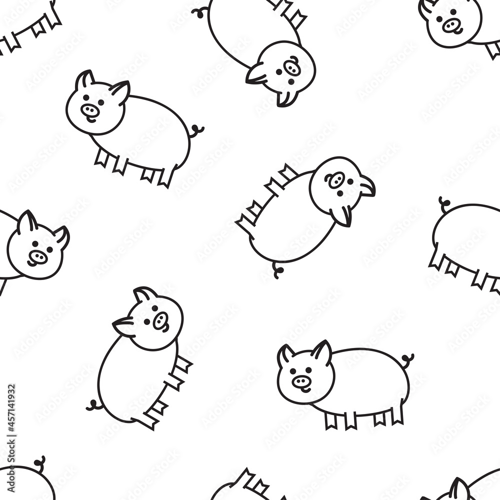 Pattern for decoration kids wrapping paper and fabric with piglets Pattern for decoration kids wrapping paper and fabric with piglets