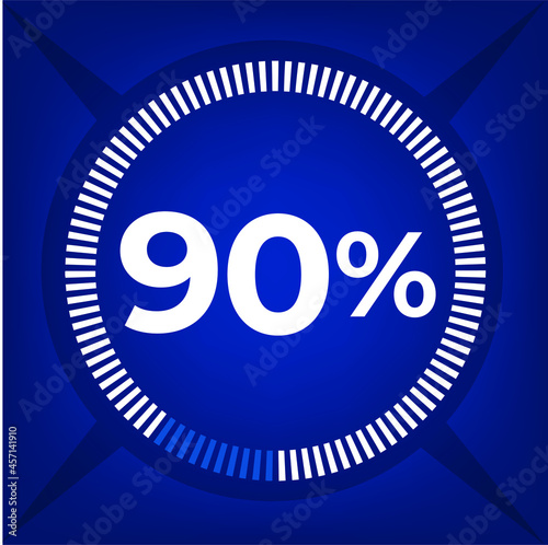 90 percent count on dark blue background