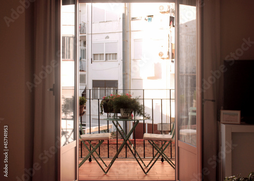 nice terrace decoration on a small balcony