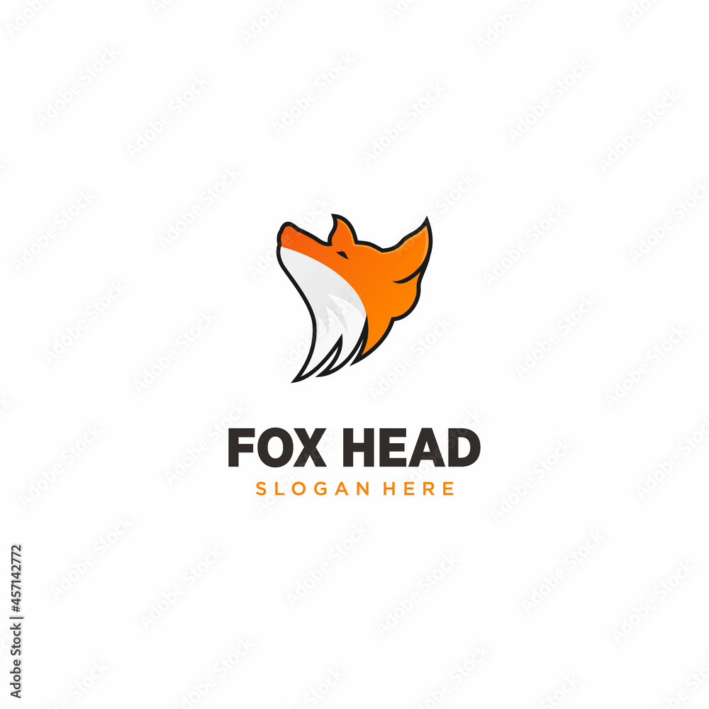 Fox head mascot logo design. Foxes are carnivorous animals that live in the poles and forests. flat and cartoon style logo design Fox head mascot logo design. Foxes are carnivorous animals that live in the poles and forests. flat and cartoon style logo design