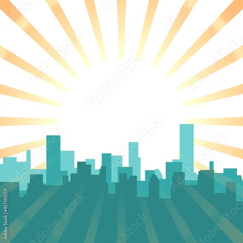 city in the orange sky