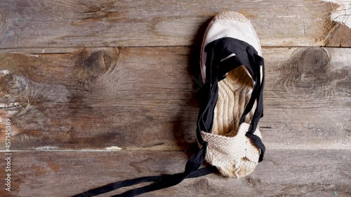 Some handmade espadrilles, typical rural Aragonese footwear, used for the field and dance called jota (2) photo