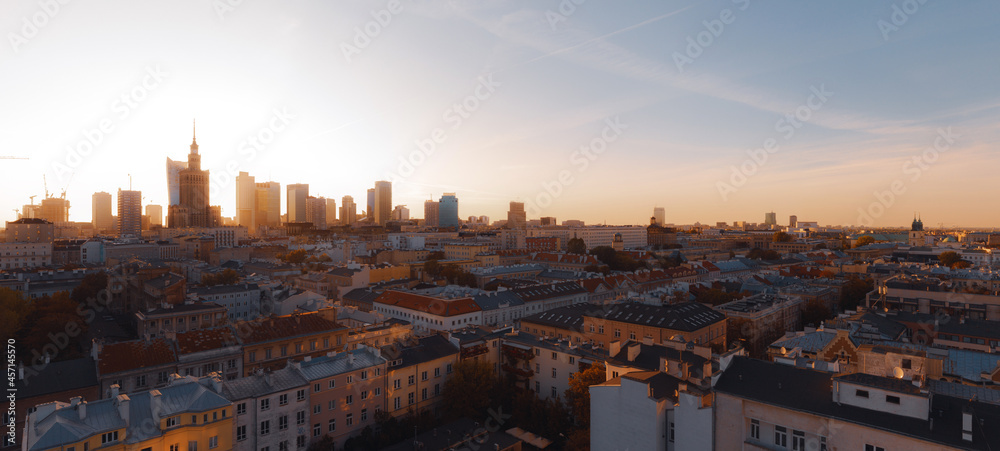 Warsaw skyline panorama