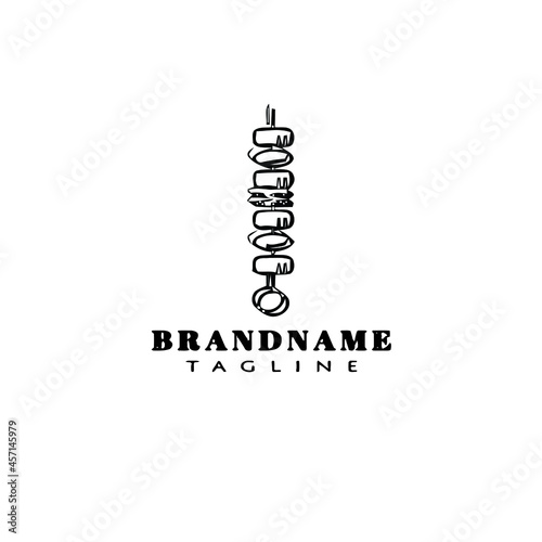 barbecue logo design template icon black isolated vector illustration