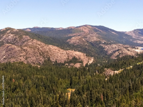 Fotografie Dense fir forest in a mountainous area