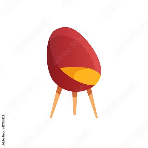 Vector flat cartoon ball chair isolated on empty background-modern furniture,room interior elements,comfort home life concept,web site banner ad design
