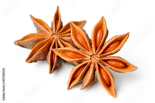 star anise isolated on the white background