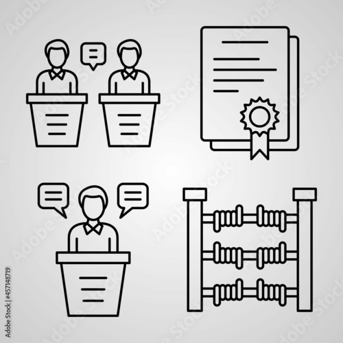 Diplomacy Icon Collection White Color Background