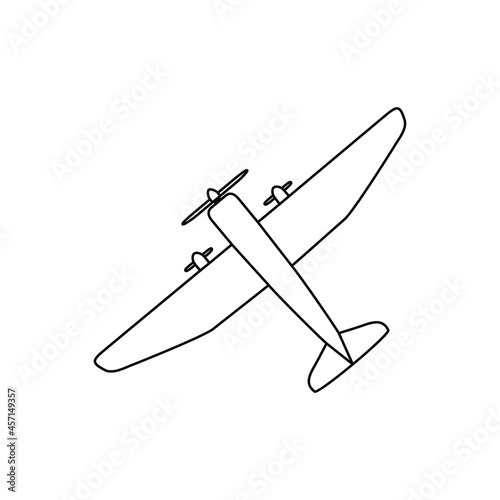 Vintage airplane icon vector. aircraft illustration sign. plane symbol. fly logo.
