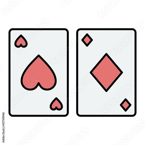  Vector Playing Cards Filled Outline Icon Design