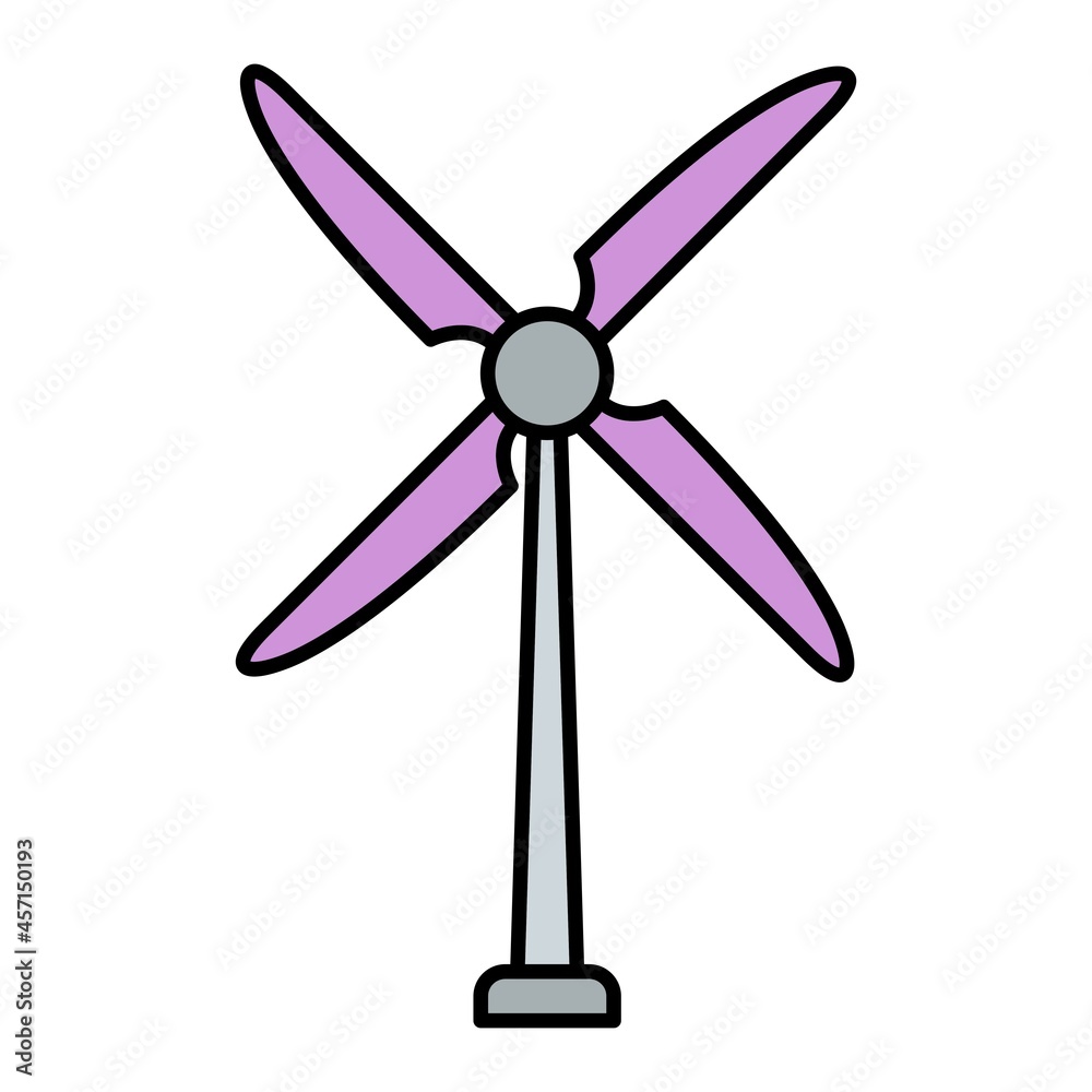 Vector Eolic Turbine Filled Outline Icon Design Vector Eolic Turbine Filled Outline Icon Design
