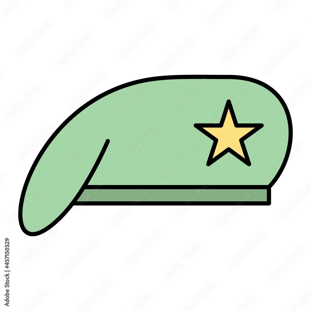 Fototapeta premium Vector Military Hat Filled Outline Icon Design