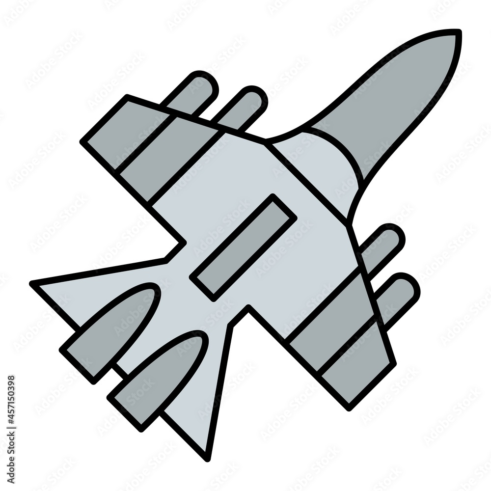 Vector Jet Filled Outline Icon Design