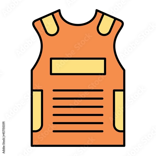 Vector Bulletproof Vest Filled Outline Icon Design