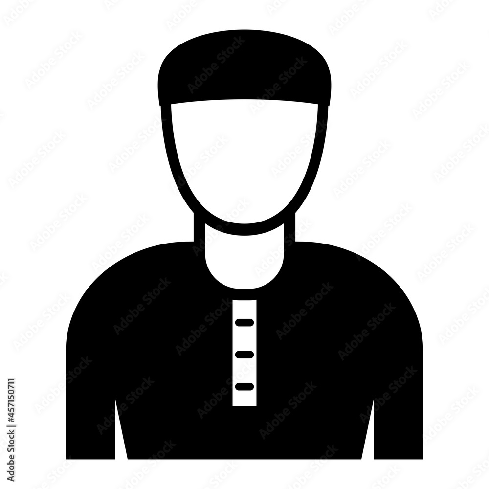 Vector Muslim Male Glyph Icon Design Vector Muslim Male Glyph Icon Design