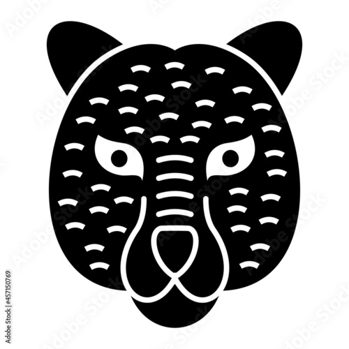 Vector Jaguar Glyph Icon Design