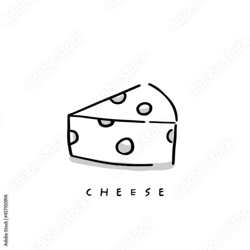 Vector illustration icon of cheese. Hand drawing digital illustration. 