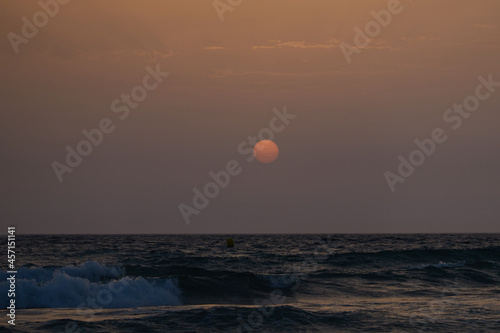 sunset on the beach of El Palmar, in Vejer de la Frontera. Cadiz. Andalusia. Spain