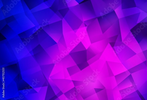 Dark Purple, Pink vector polygon abstract layout.