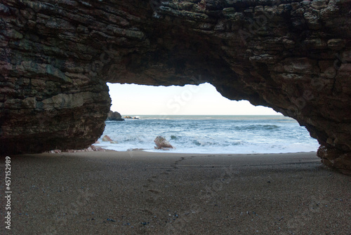 View of the sea from the beach grotto