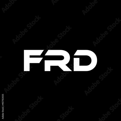 FRD letter logo design with black background in illustrator  vector logo modern alphabet font overlap style. calligraphy designs for logo  Poster  Invitation  etc.