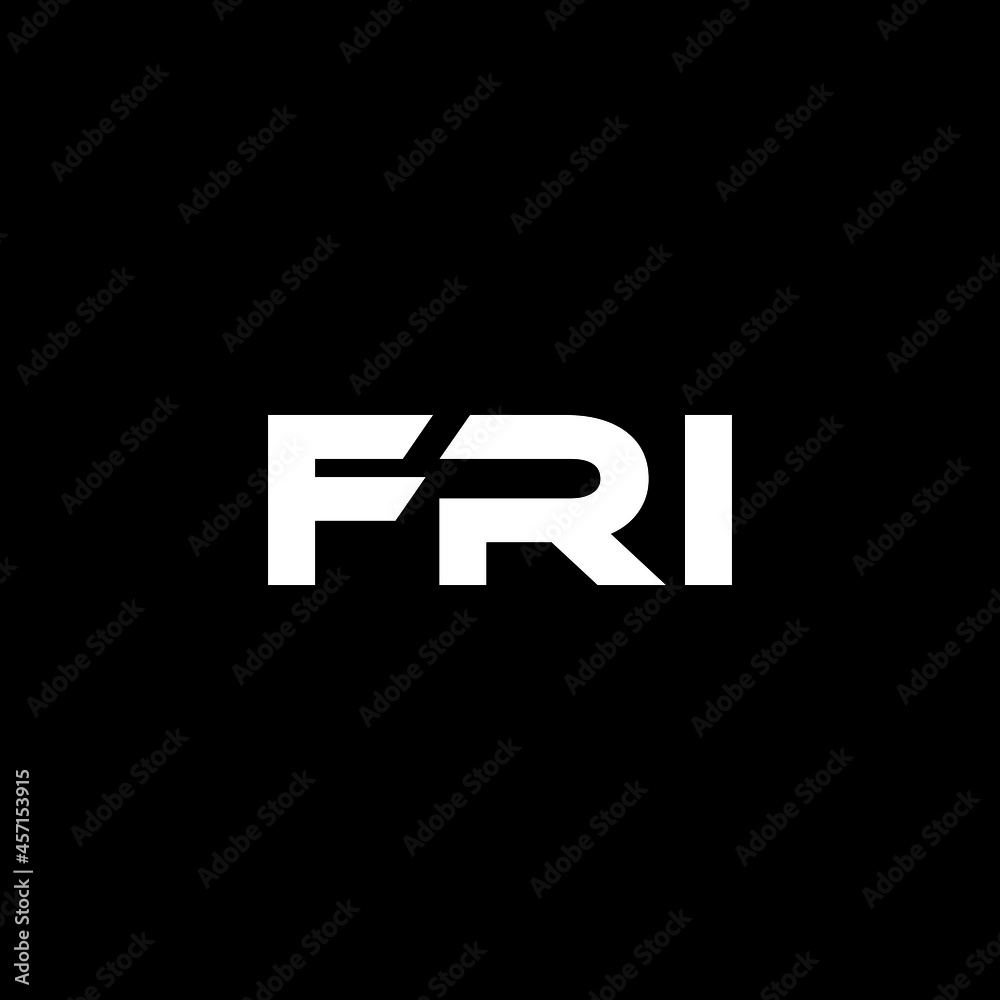 FRI letter logo design with black background in illustrator, vector logo modern alphabet font overlap style. calligraphy designs for logo, Poster, Invitation, etc.
