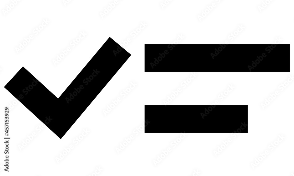 Checklist icon and text with a very simple description. Monoline drawing style. Black and white color.