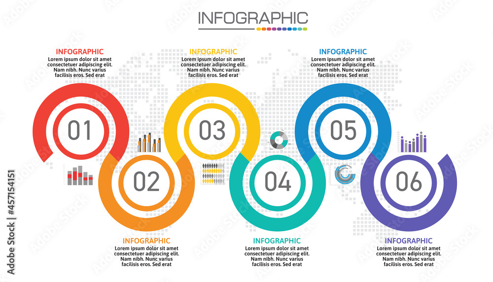 Infographic chart with business concept, 6 options can be used for business concept with 6 steps. Infographic chart with business concept, 6 options can be used for business concept with 6 steps.