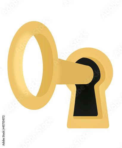 Keyhole and key. vector illustration