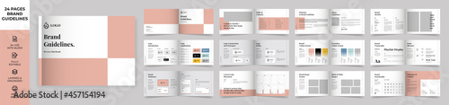 Landscape Brand Guideline Template, Simple style and modern layout Brand Style, Brand Book, Brand Identity, Brand Manual, Guide Book