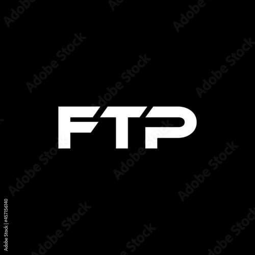 FTP letter logo design with black background in illustrator, vector logo modern alphabet font overlap style. calligraphy designs for logo, Poster, Invitation, etc.
