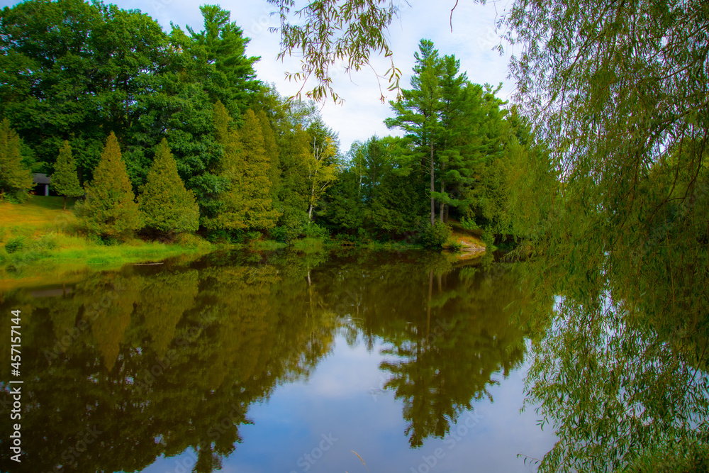 Beautiful and wild lake in the province of Quebec, Canada