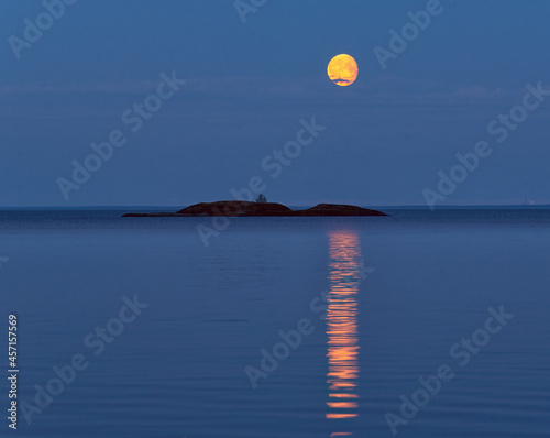 The moon over Lake Ladoga.